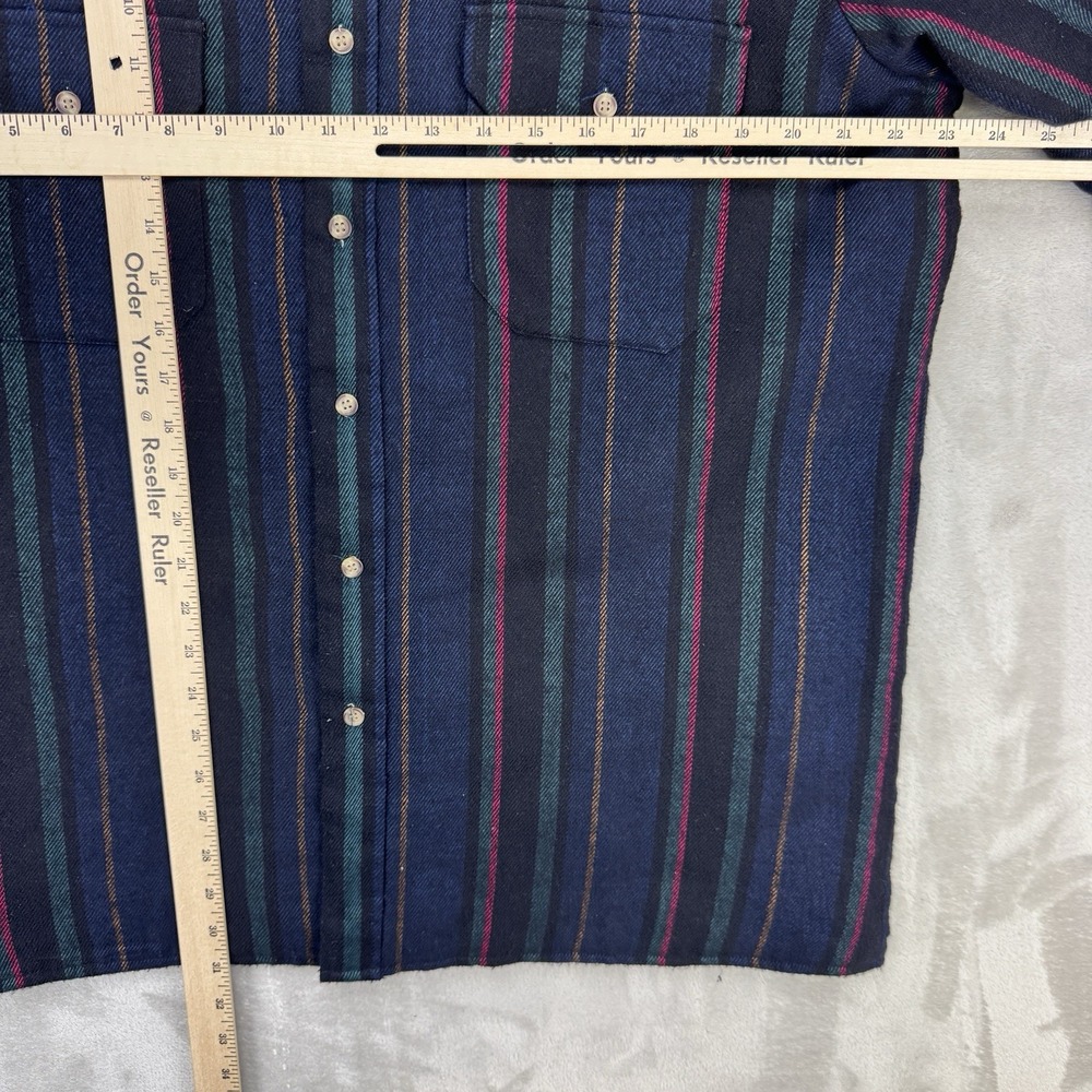 VTG‎ 90s Wool Quilted Shacket Jacket Mens Large Striped Outdoorsman Cabin Core - Picture 6 of 9